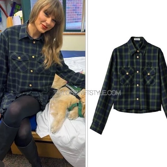 Danny & Nicole Green and Blue Plaid Blazer - Picture 9 of 9